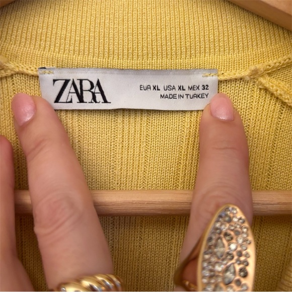 Zara Light Yellow Polo Top - Picture 6 of 7